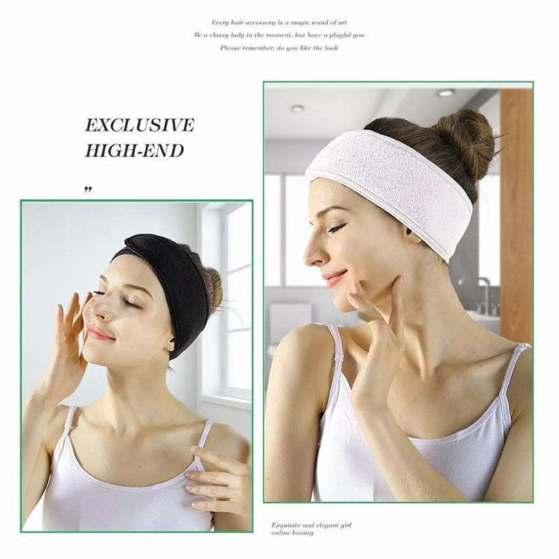 8-Colours Wrap Head Band Hairband Hair Band Adjustable Facial Make Up Face Wash Au - Rose Red