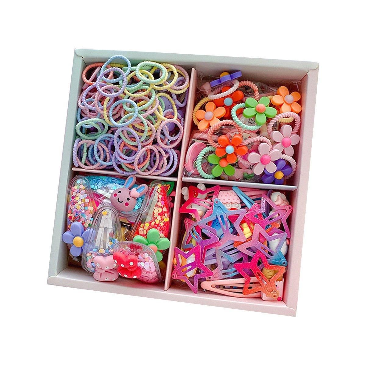 126pcs Hair Accessories Set with Clips Rubber Bands Headbands Gift Set