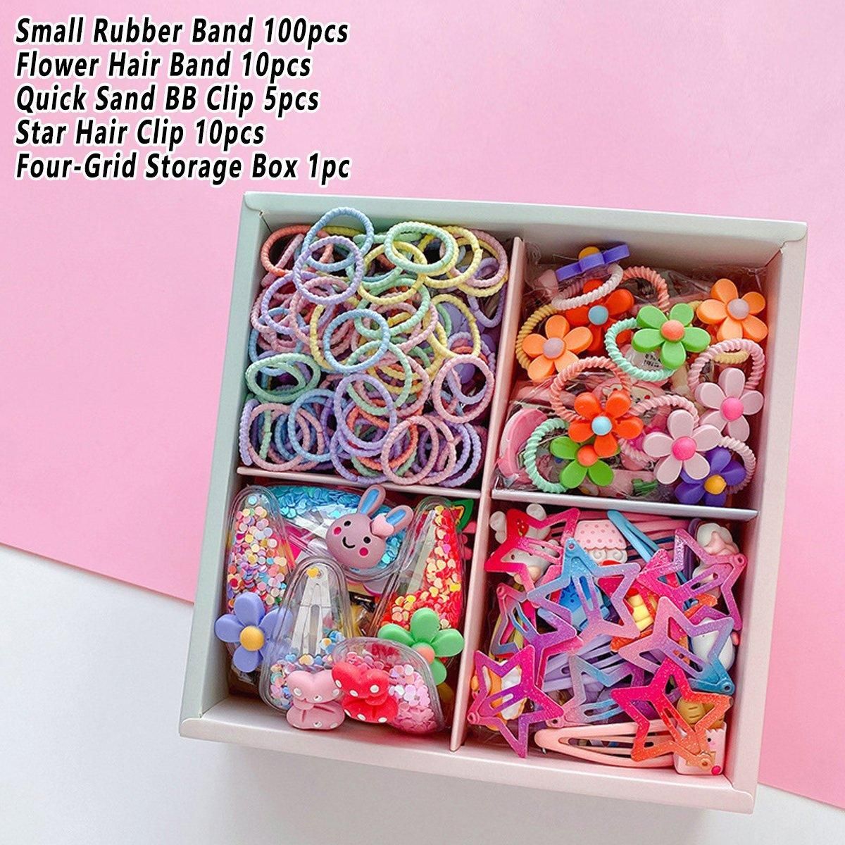 126pcs Hair Accessories Set with Clips Rubber Bands Headbands Gift Set