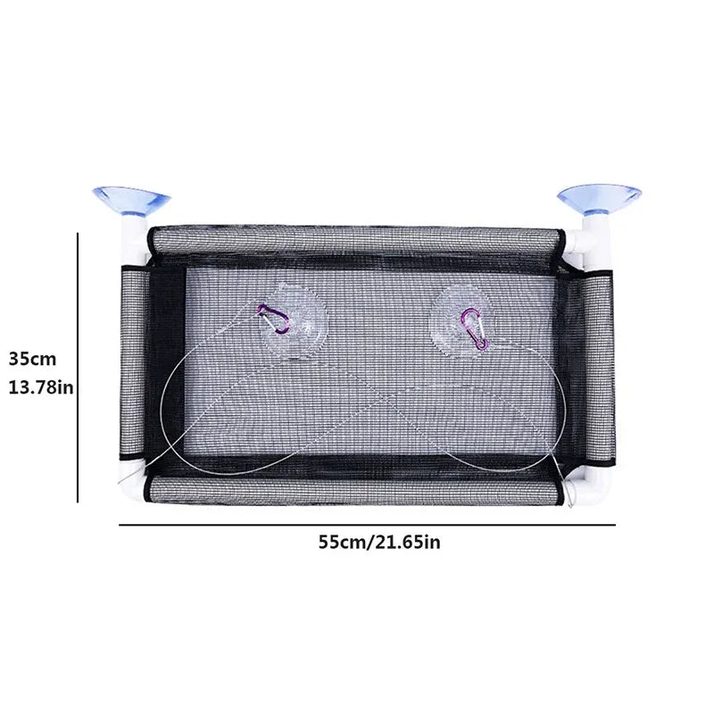 Suction Cup Cat Window Hammock - Black, 55 × 35 cm