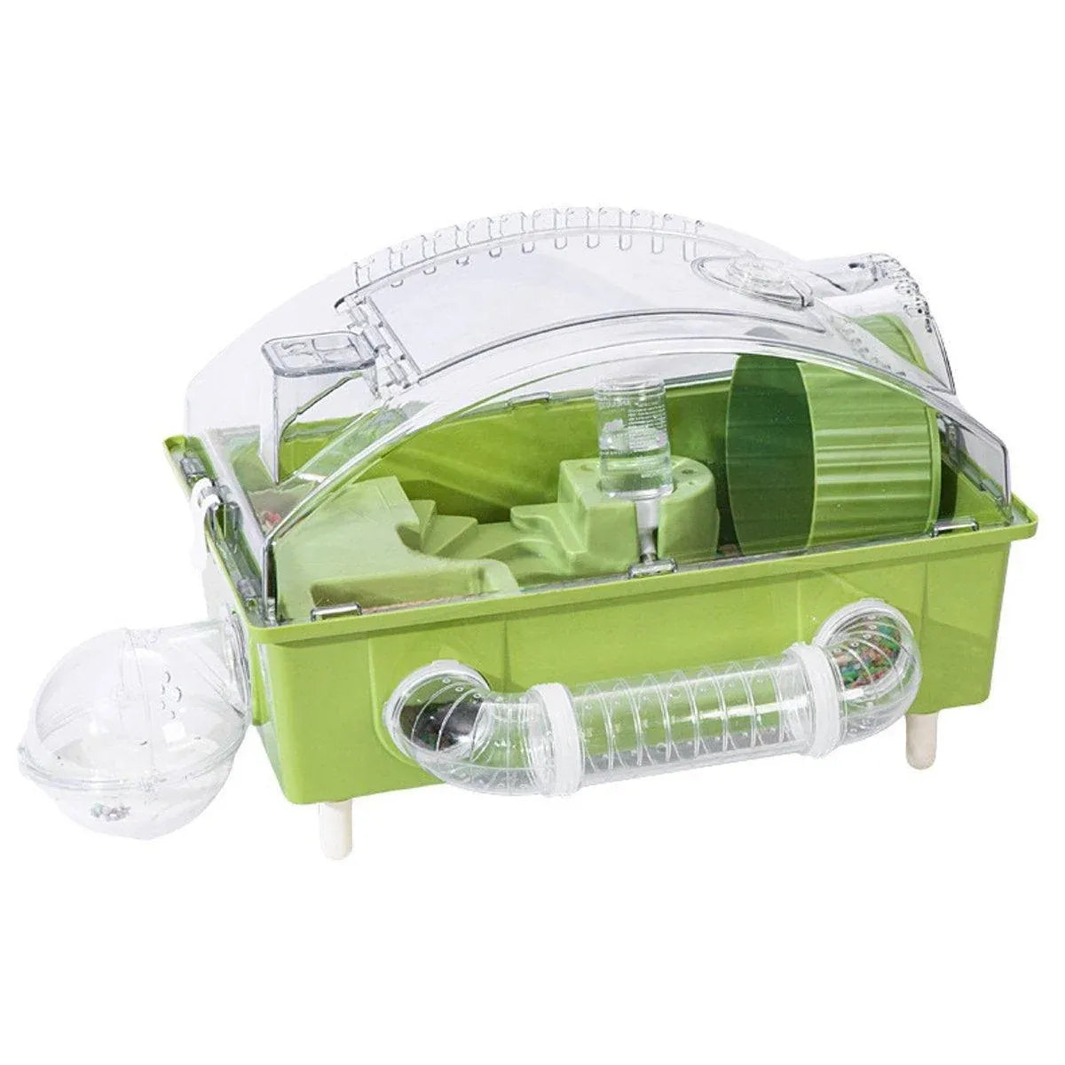 Acrylic Hamster Habitat with Accessories - Green, 45 × 28 × 30 cm