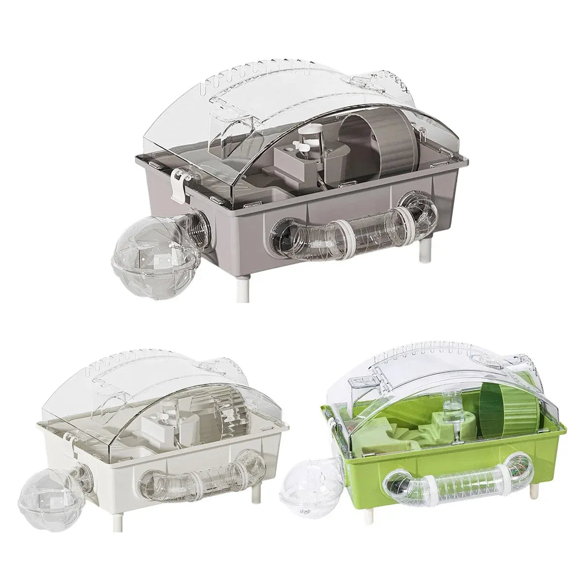 Acrylic Hamster Habitat with Accessories - Green, 45 × 28 × 30 cm