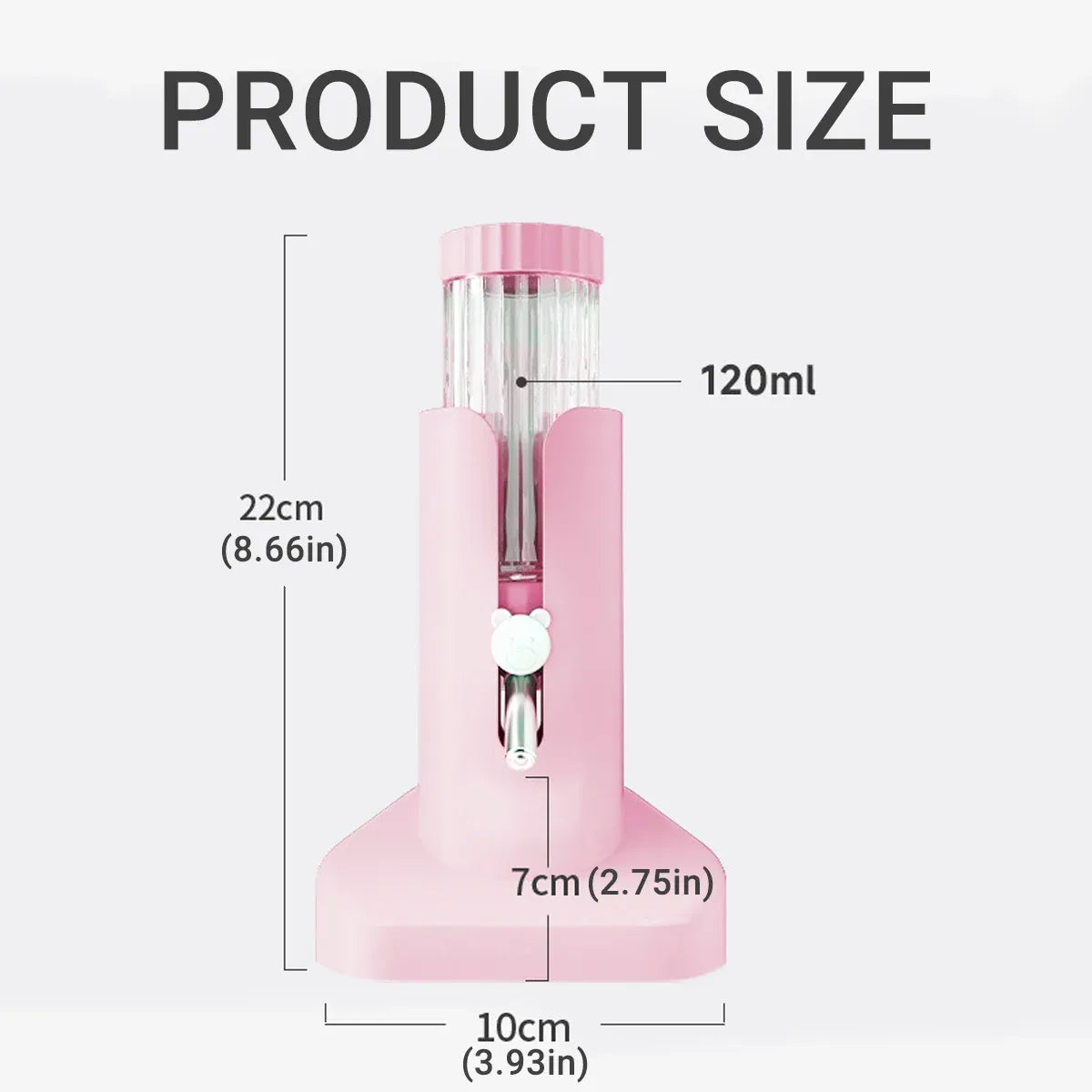 120 mL Small Pet Water Bottle with Cage Bracket - Pink