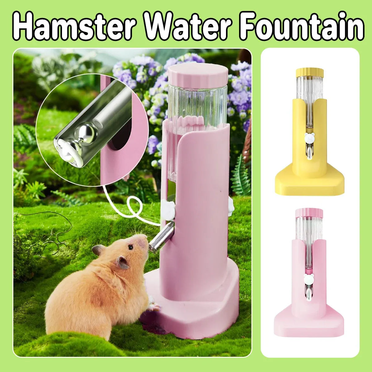 120 mL Small Pet Water Bottle with Cage Bracket - Yellow