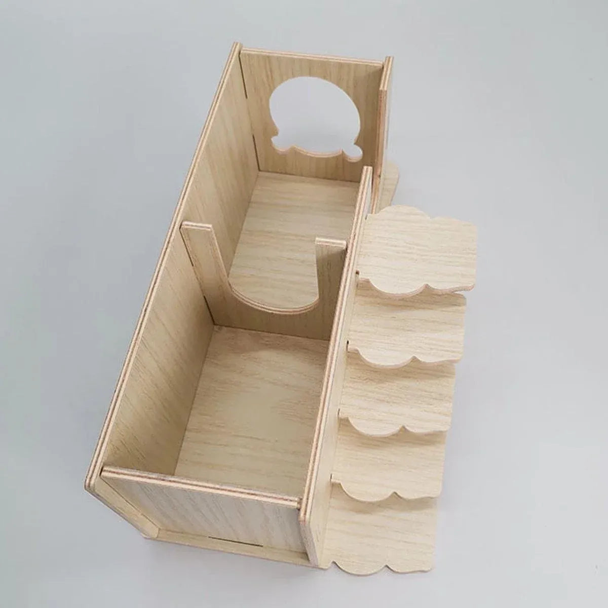 Wooden Hamster Maze Hideout with Platform - 27 × 15 × 10.5 cm