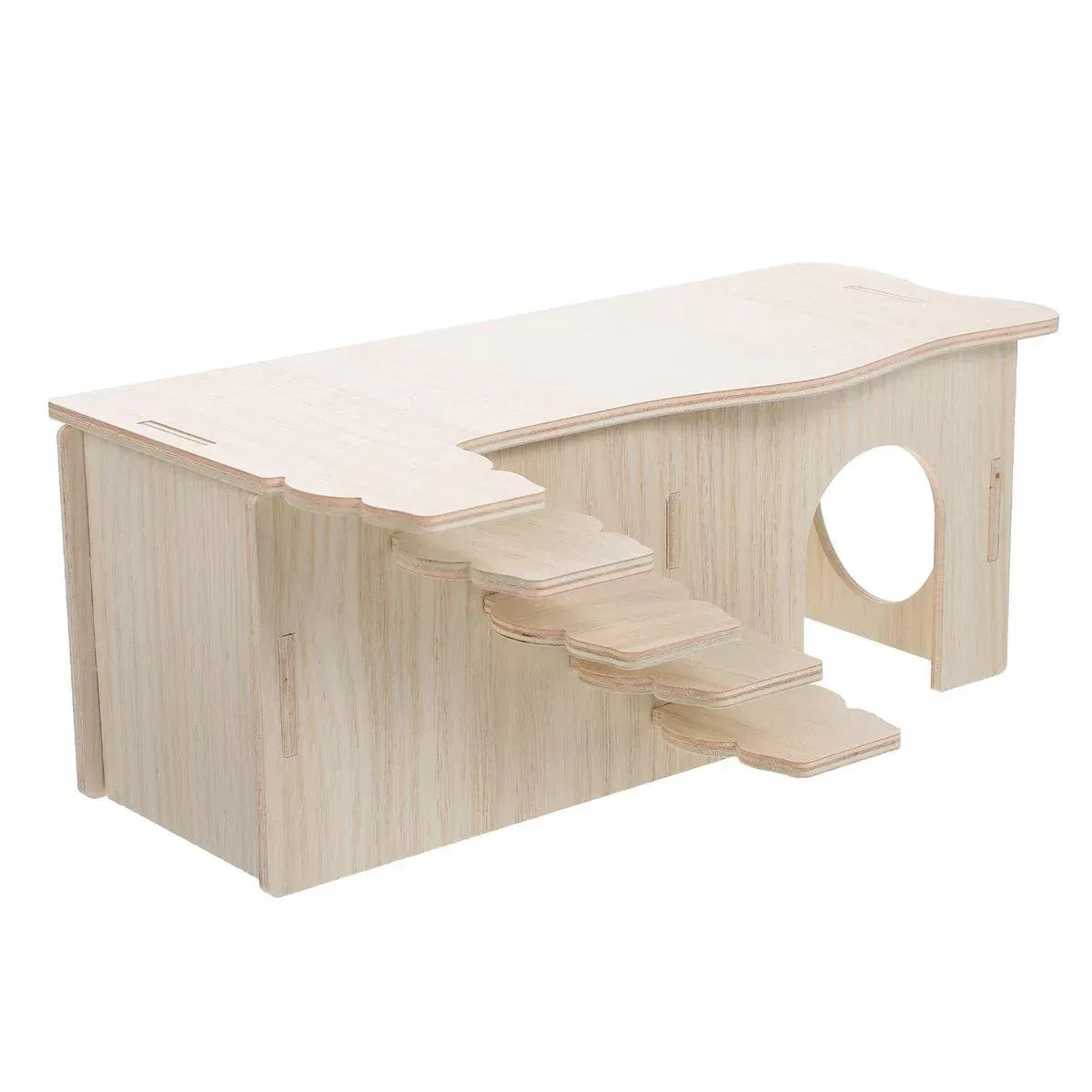 Wooden Hamster Maze Hideout with Platform - 27 × 15 × 10.5 cm