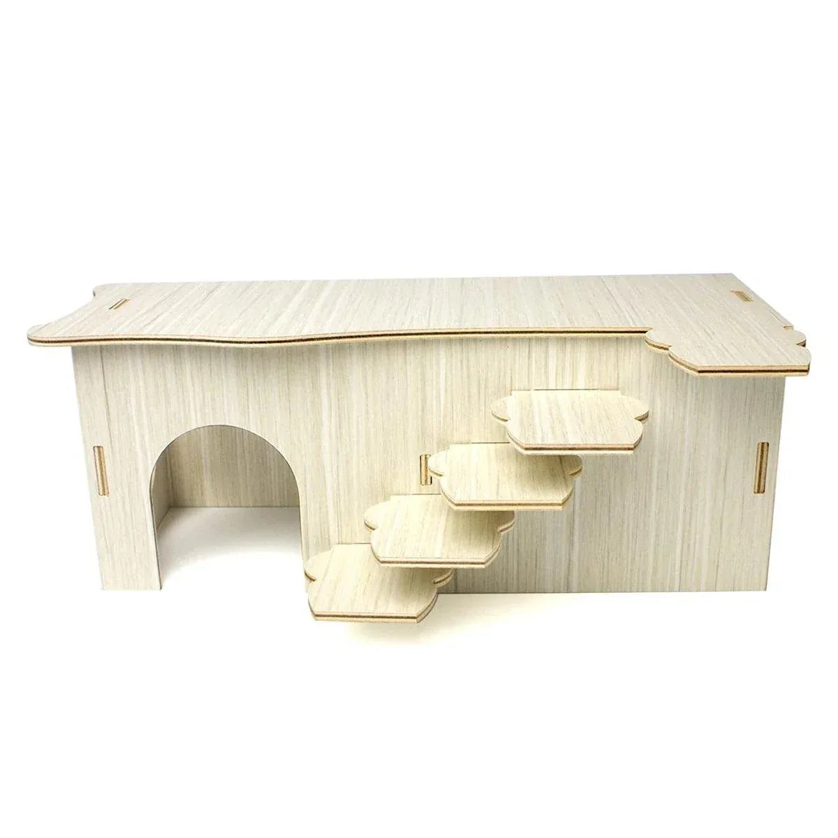 Wooden Hamster Maze Hideout with Platform - 27 × 15 × 10.5 cm