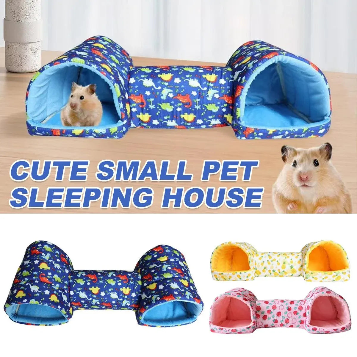 Soft Small Animal Tunnel Hideaway Nest, Pink, 54 × 20 × 17 cm