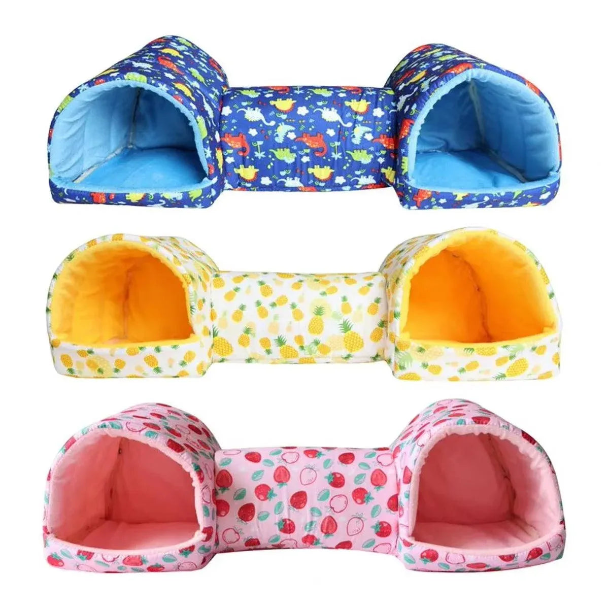 Soft Small Animal Tunnel Hideaway Nest, Pink, 54 × 20 × 17 cm