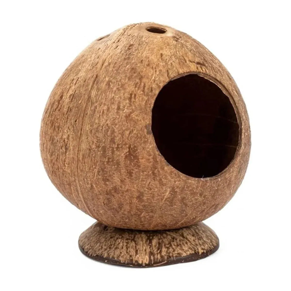Natural Coconut-Shell Hamster Hideaway & Nest - Brown, 15 cm