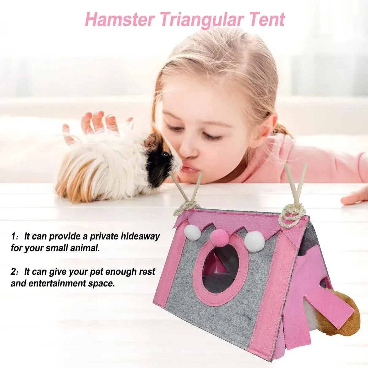 Small Pet Triangle Hideout Tent - Blue, 28 × 19.5 × 17 cm