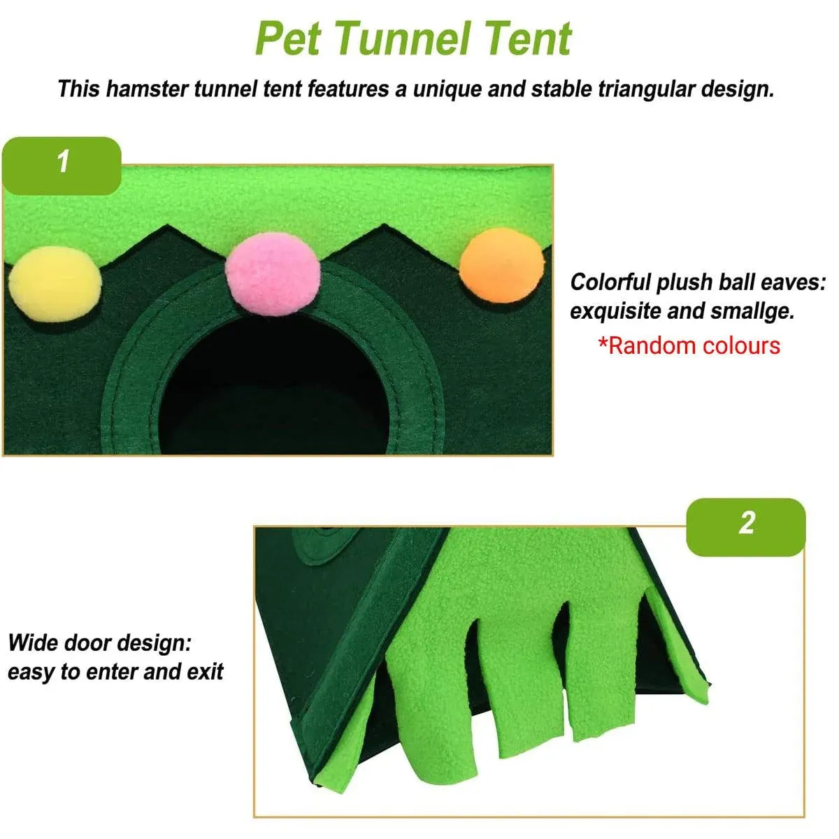 Small Pet Triangle Hideout Tent - Blue, 28 × 19.5 × 17 cm
