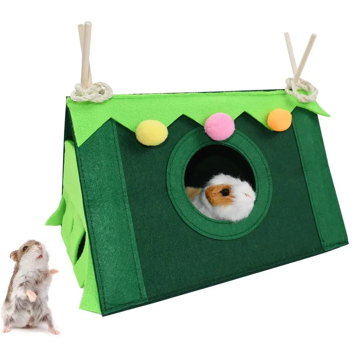 Small Pet Triangle Hideout Tent - Blue, 28 × 19.5 × 17 cm