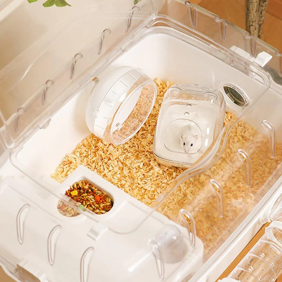 Clear Plastic Hamster Sand Bath & Toilet Container - Large, 16 × 11 × 11 cm