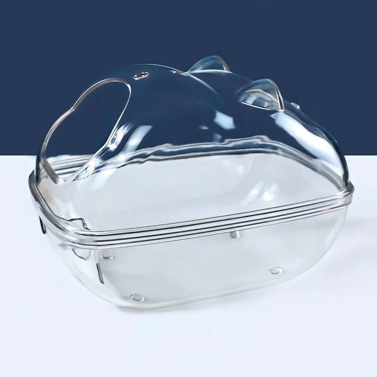 Clear Plastic Hamster Sand Bath & Toilet Container - Large, 16 × 11 × 11 cm