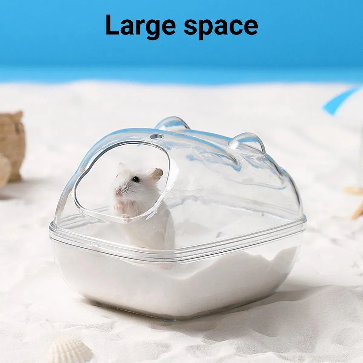 Clear Plastic Hamster Sand Bath & Toilet Container - Medium, 14.5 × 10 × 10 cm