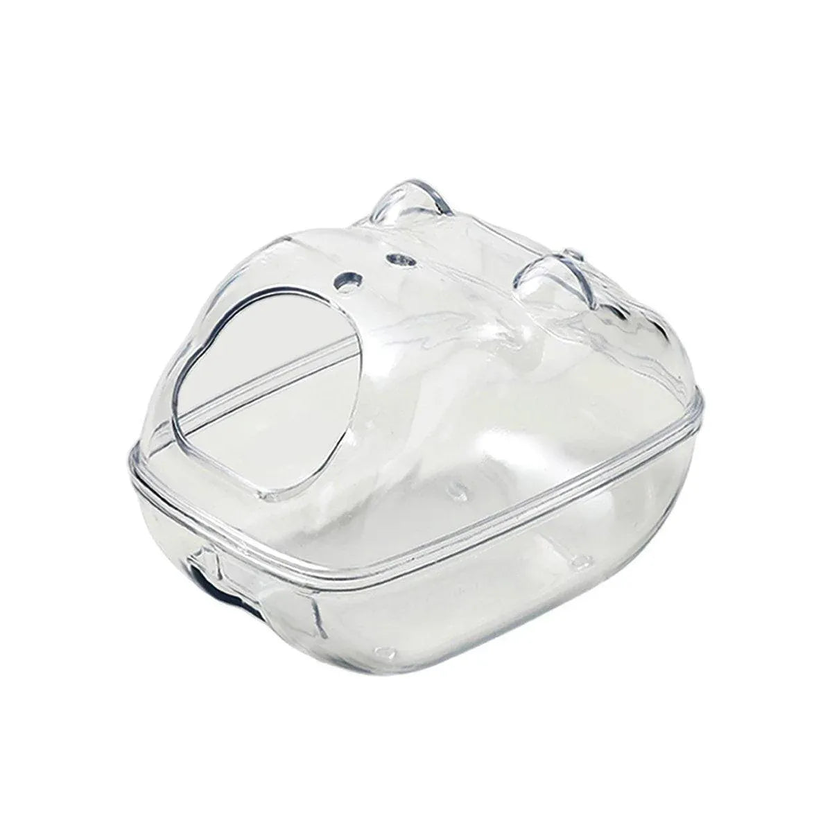 Clear Plastic Hamster Sand Bath & Toilet Container - Small, 13 × 9 × 9 cm