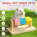 Rotating Wooden Hamster Activity Cube - 14 × 7 × 6 cm