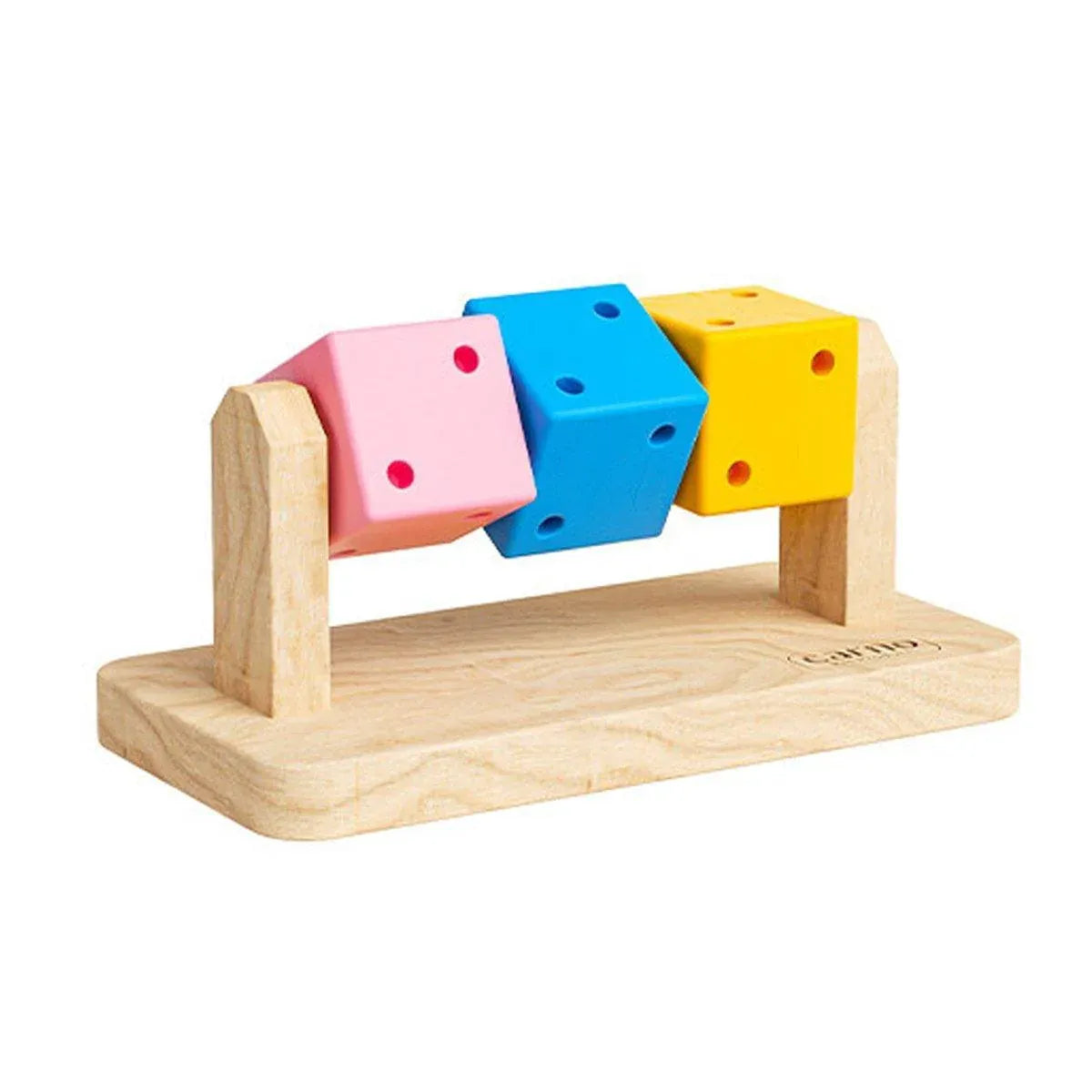 Rotating Wooden Hamster Activity Cube - 14 × 7 × 6 cm