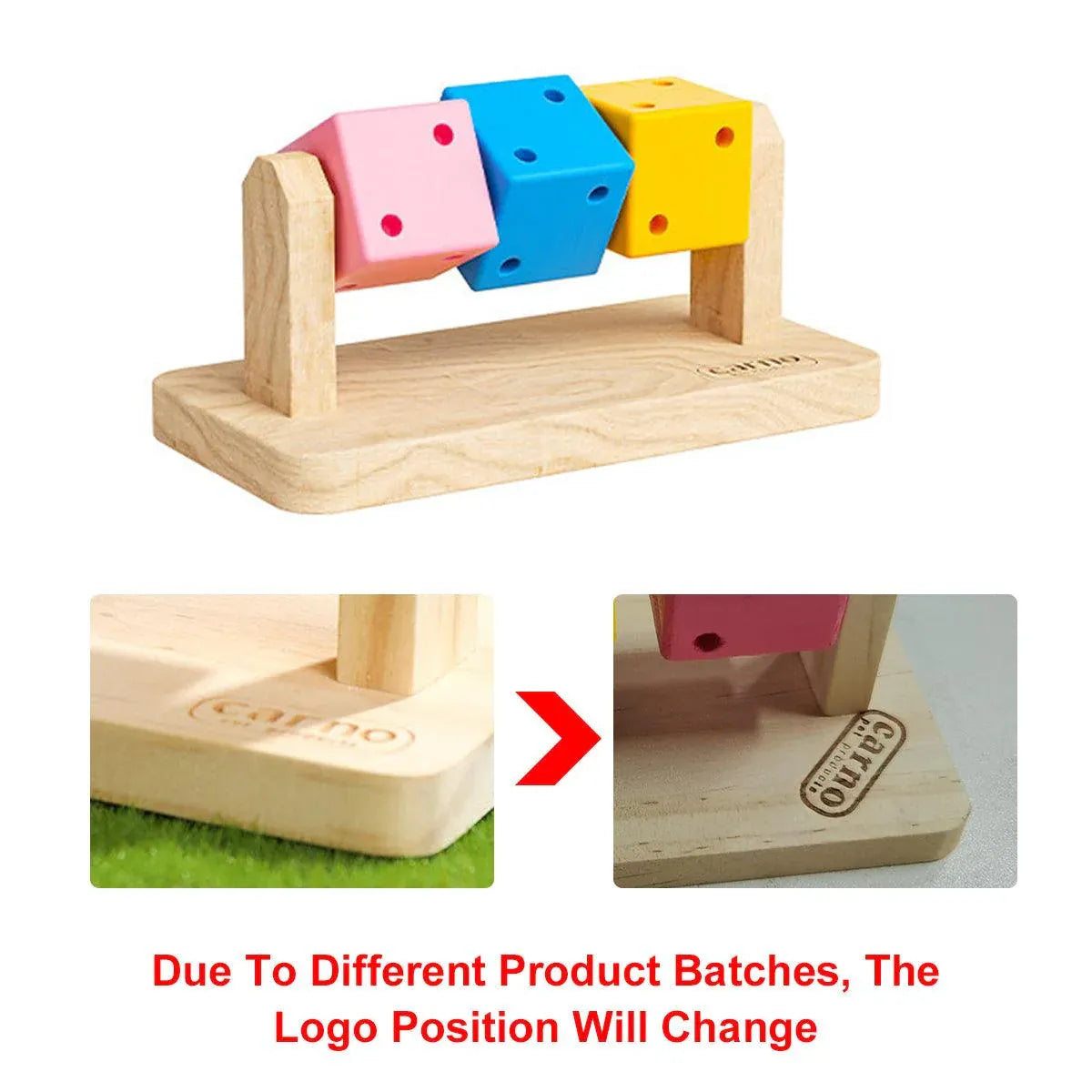 Rotating Wooden Hamster Activity Cube - 14 × 7 × 6 cm