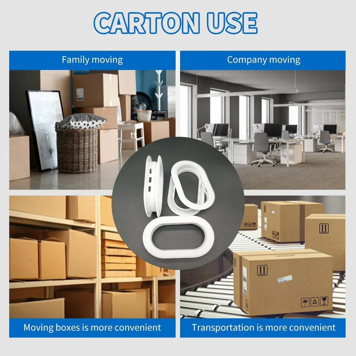 100-Piece Plastic Carton Handle Set — product photo 4