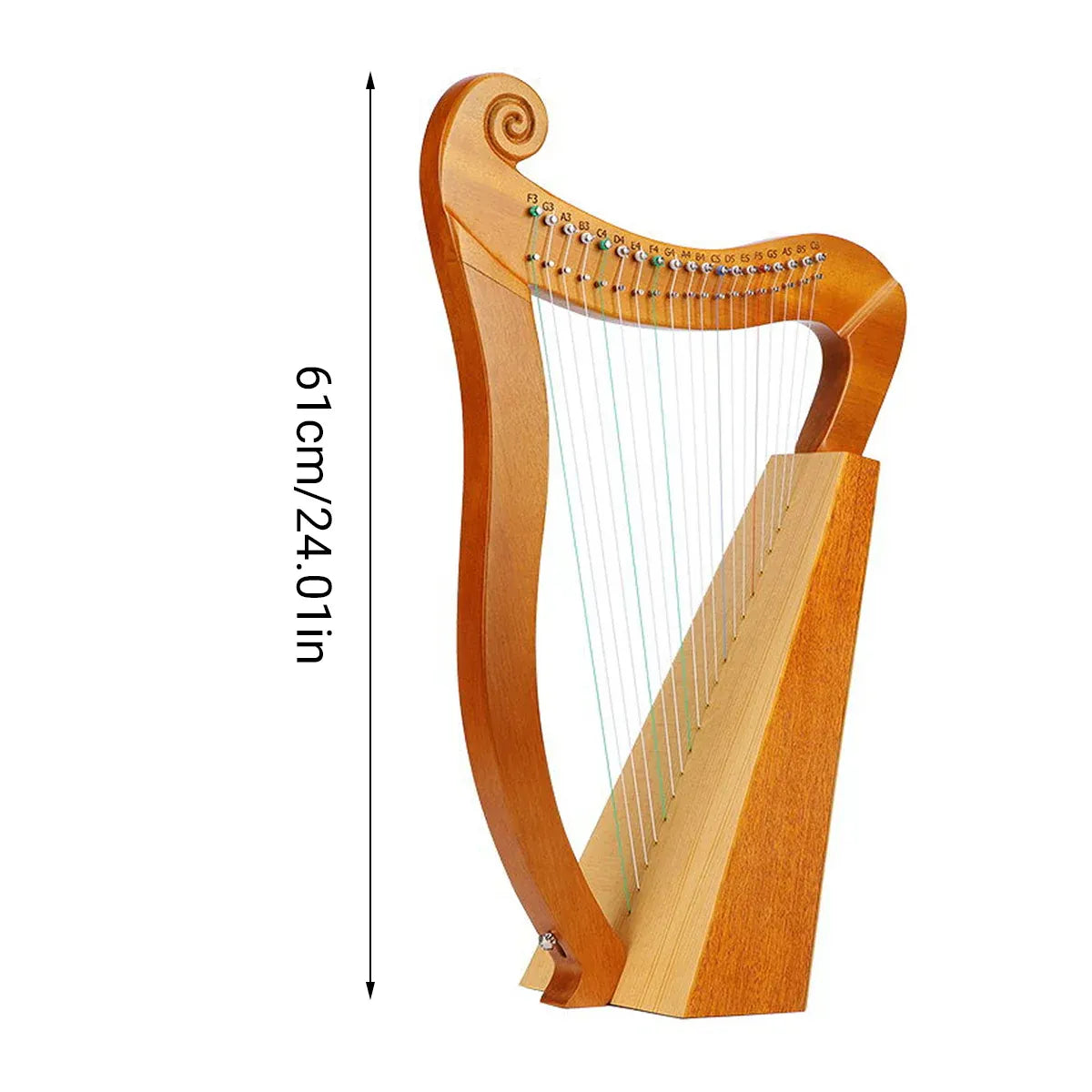 19 String Lyre Harp Professional Acoustic for Beginners Home Music Practice — product image 3