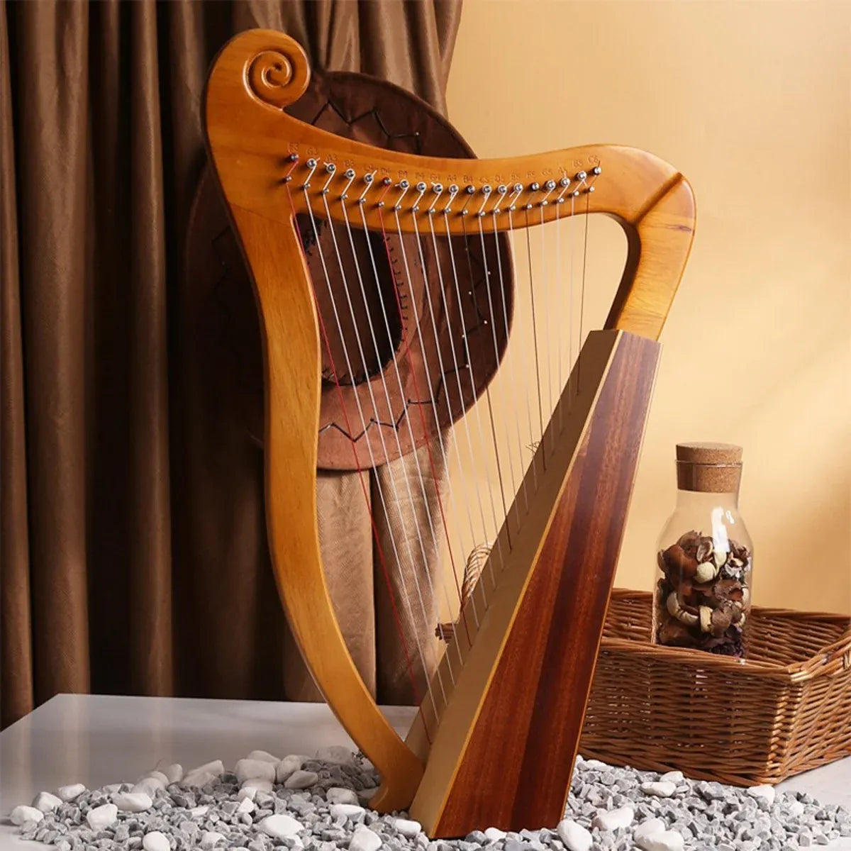 19 String Lyre Harp Professional Acoustic for Beginners Home Music Practice — product image 10