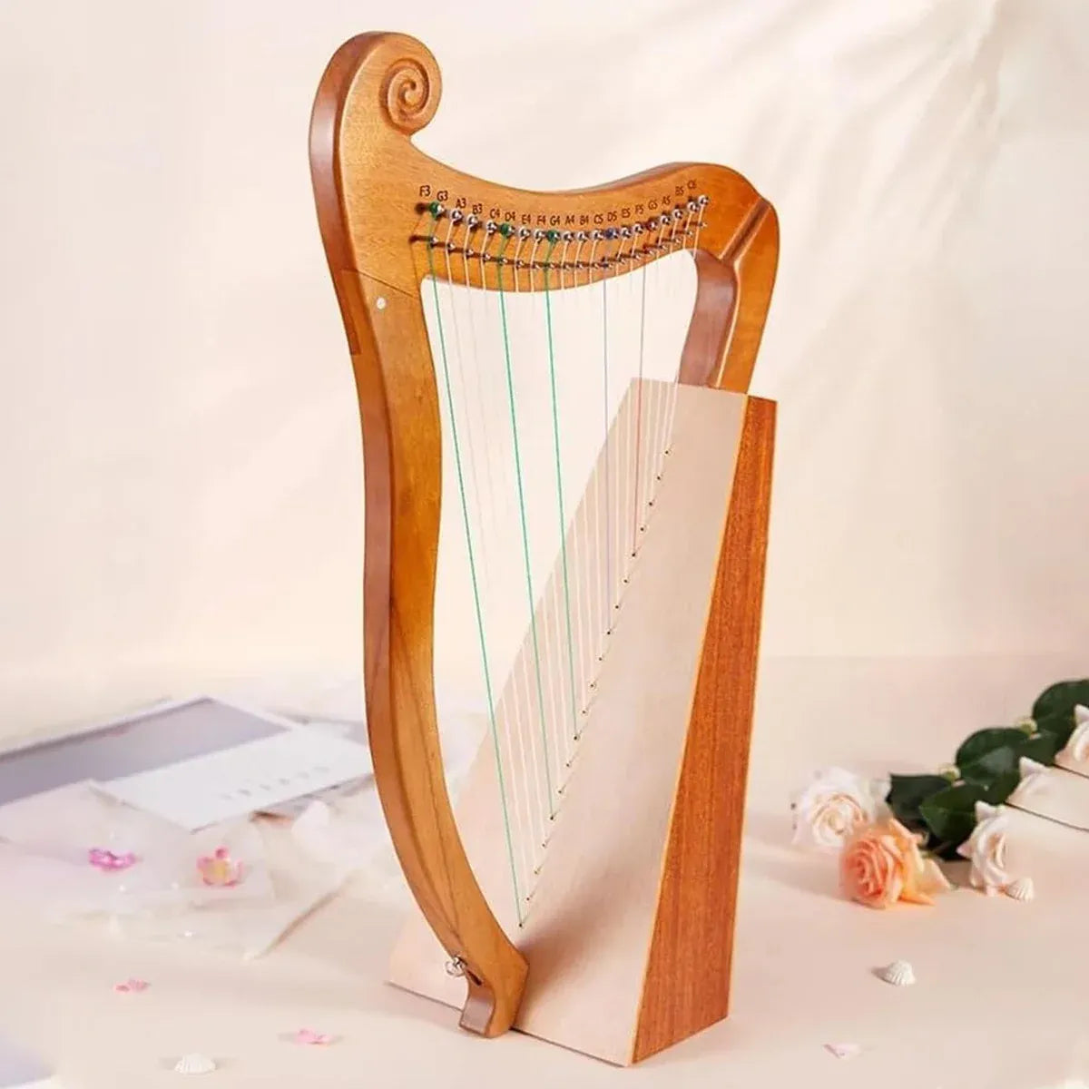 19 String Lyre Harp Professional Acoustic for Beginners Home Music Practice — product image 14