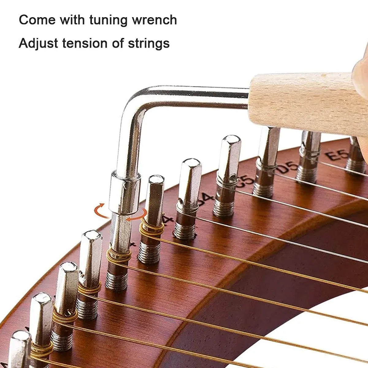 Solid Wood Veneer Laiya 24-String Harp Basic Model Beginner Music Instrument - Emerald Green — product image 7
