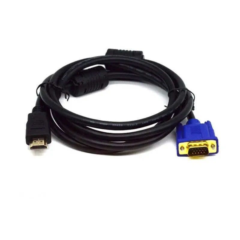 Hdmi Male To Vga Male Cable Adapter Monitor Lead Hd 15Pin 1080P Converter Laptop
