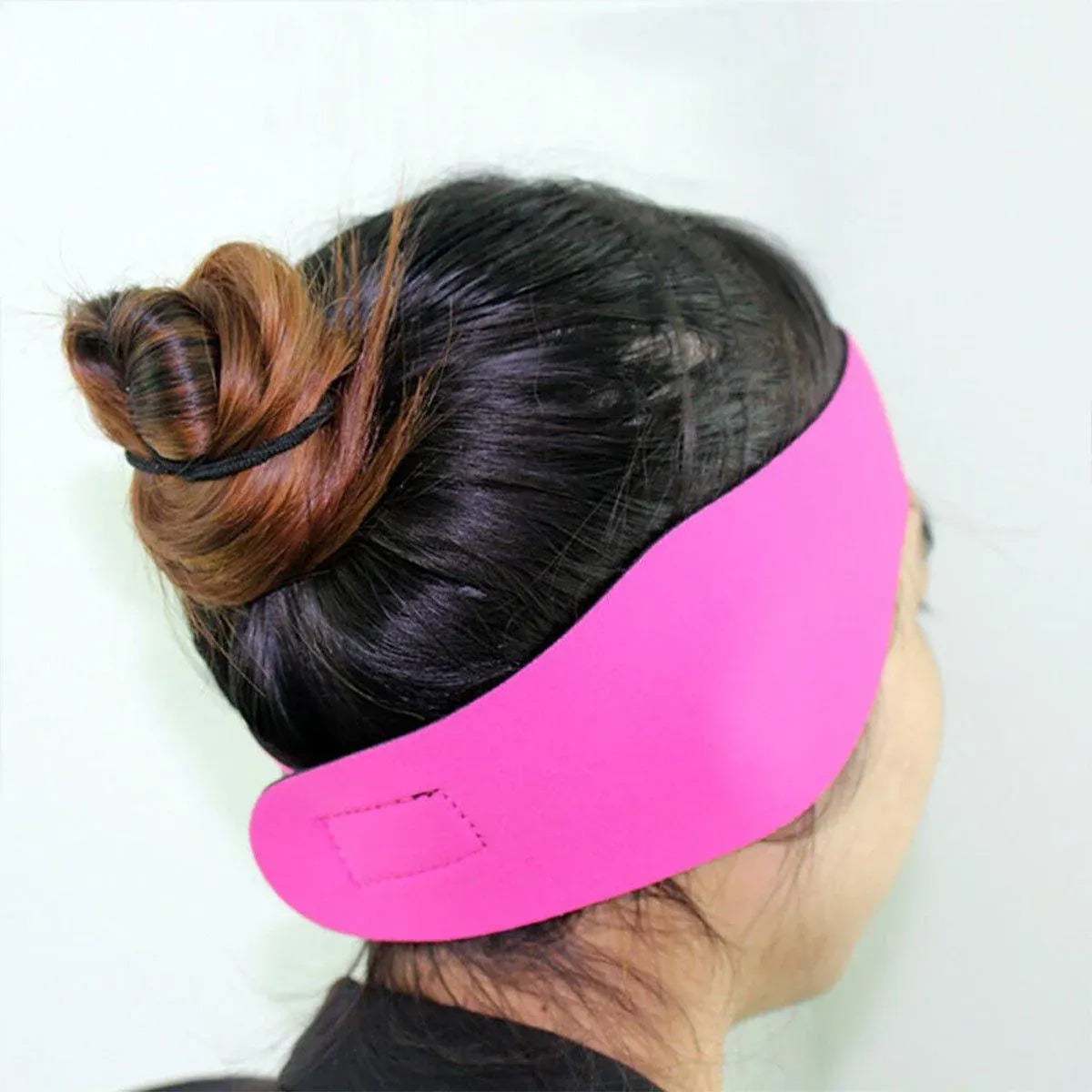Adjustable Waterproof Swimming Headband for Ear Protection Unisex Diving Use - Red-M