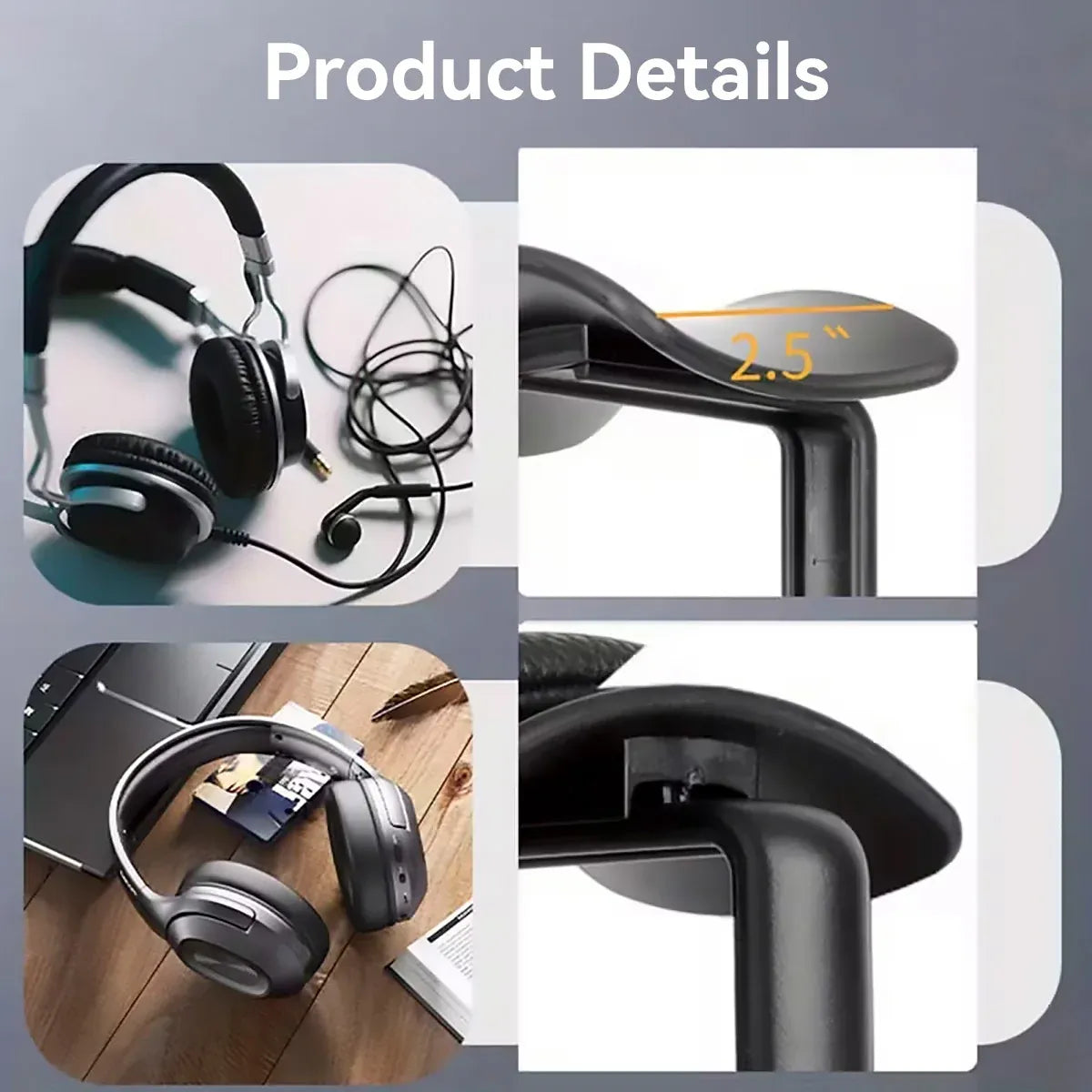 Vintage Speaker-Shaped Headphone Stand with Storage – Black — product image 7 of 12