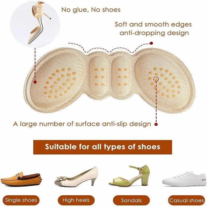 1Pair Thick Heel Insole Heel Protectors Heel Pads Shoe Liner Shoe Inserts Heel Grip - Black
