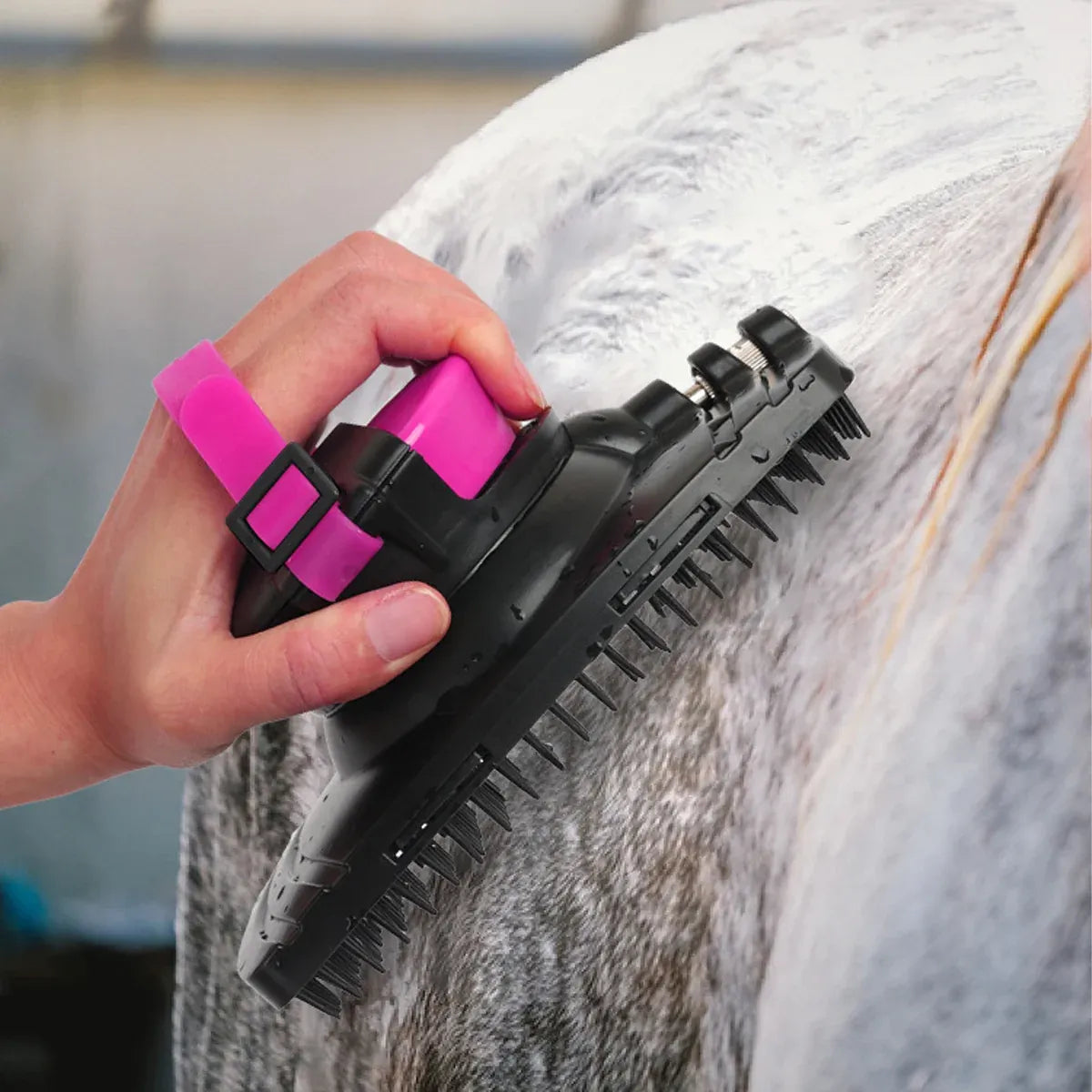 Horse Grooming Bath Brush with Water Spray