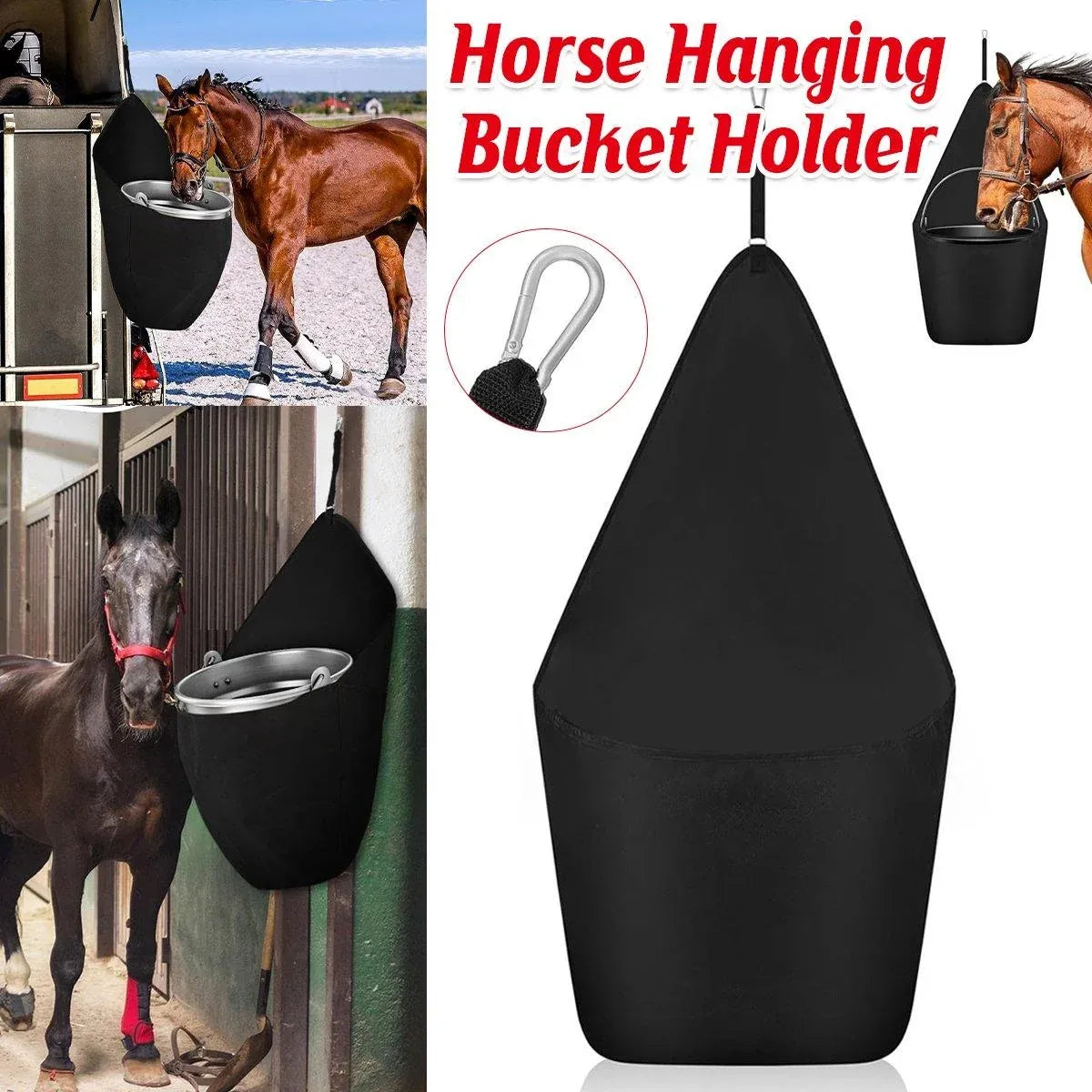 Equestrian Stable Bucket & Feed Carry Bag - Black