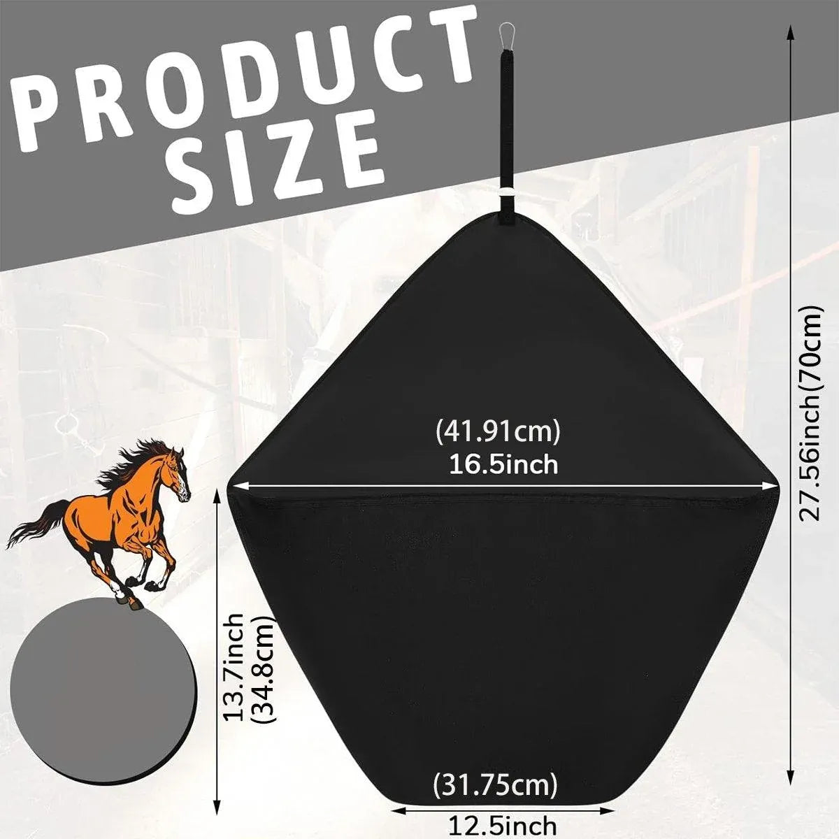 Equestrian Stable Bucket & Feed Carry Bag - Black
