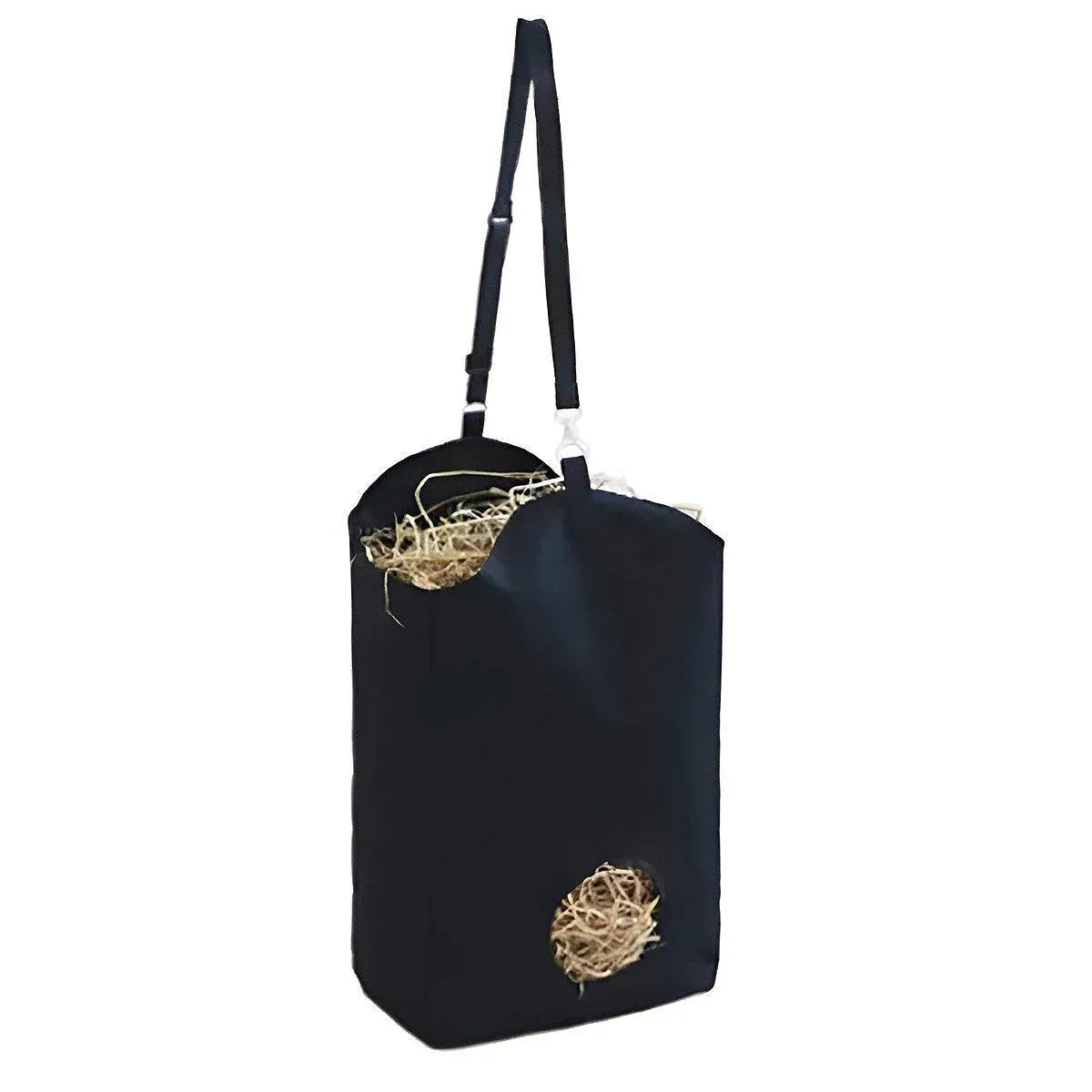 Hanging Slow-Feed Hay Bag for Horses - Black, Single