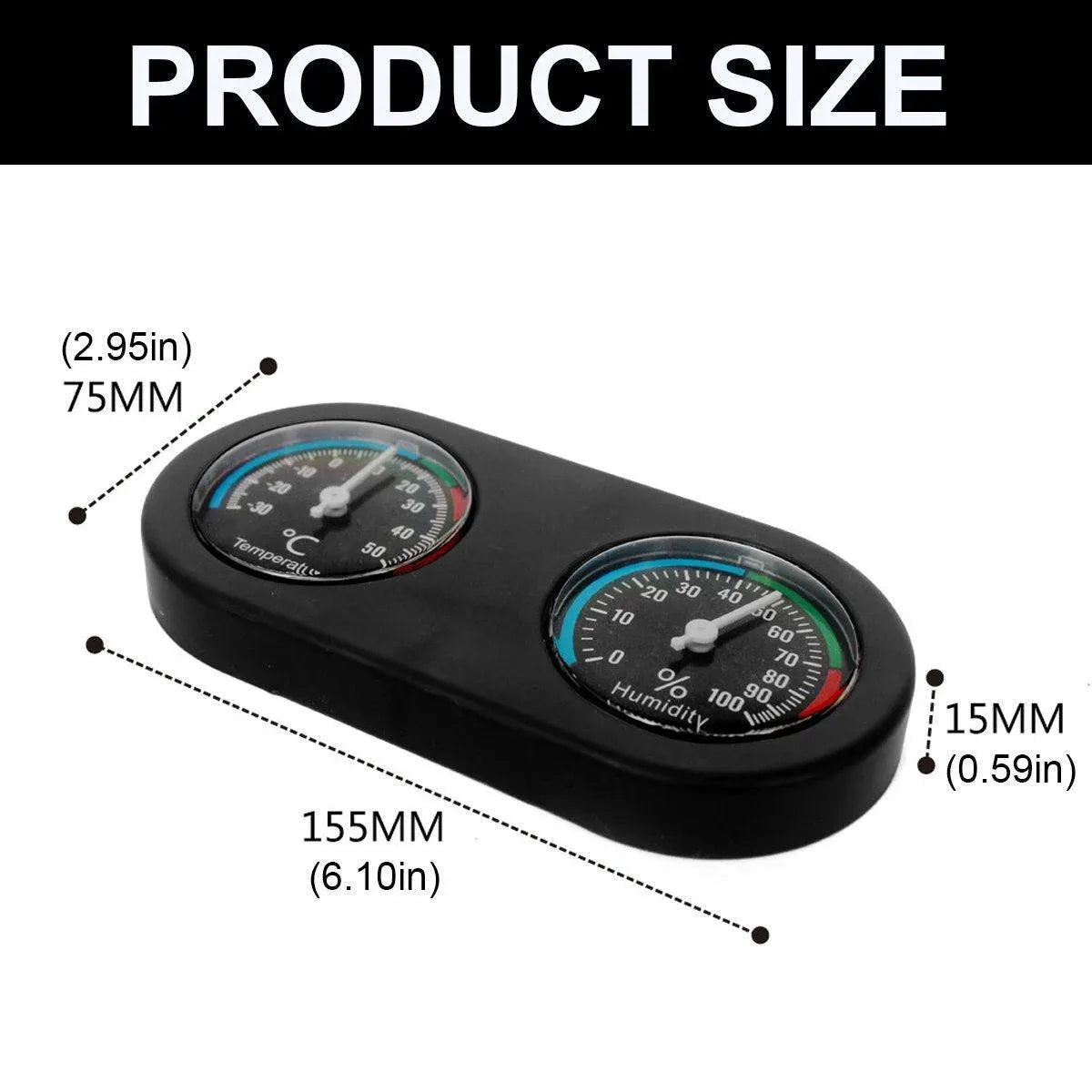 Reptile Habitat Temperature & Humidity Monitor – Black