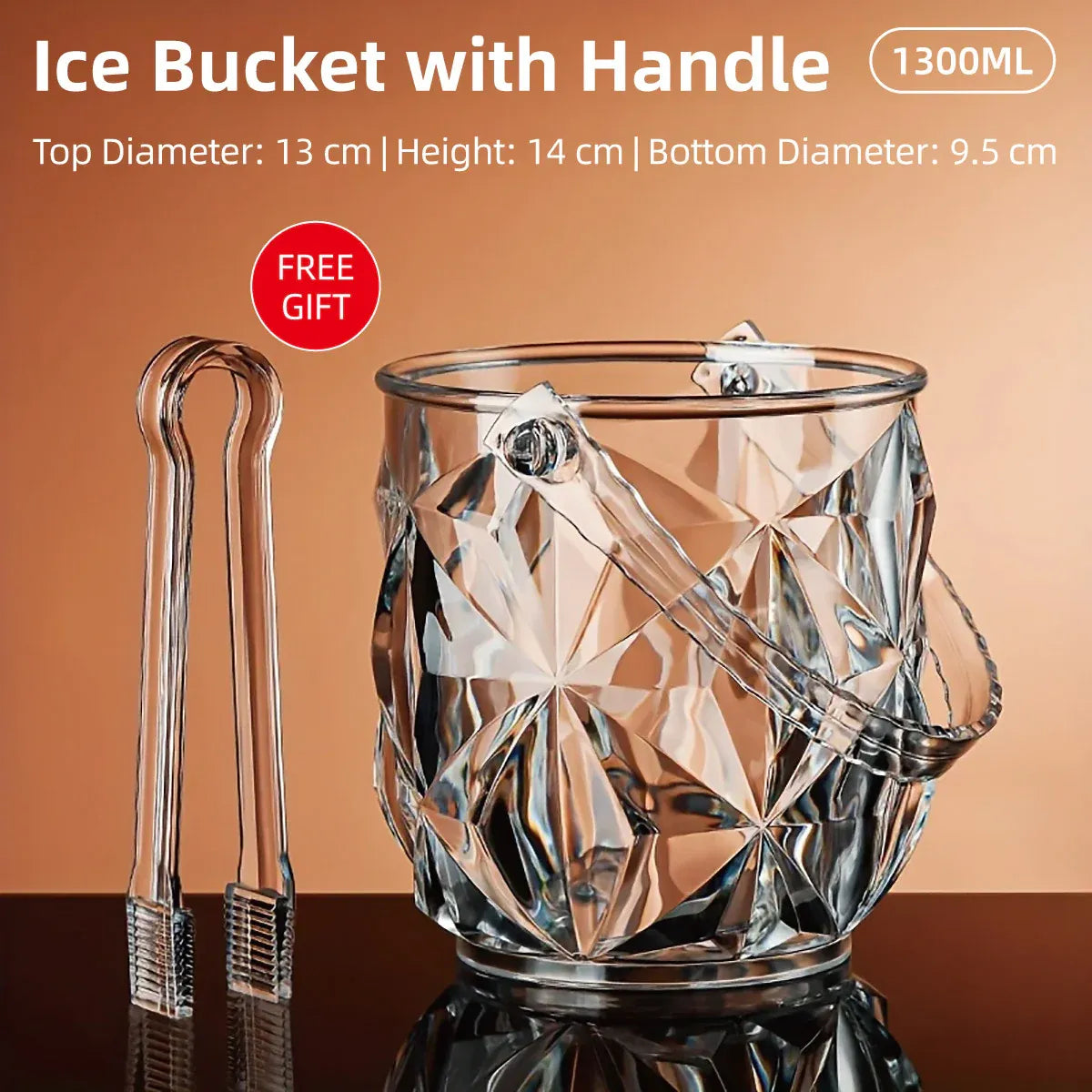 Acrylic Ice Bucket Transparent Champagne Cooler Home Bar Wine Chiller Bucket - Crystal