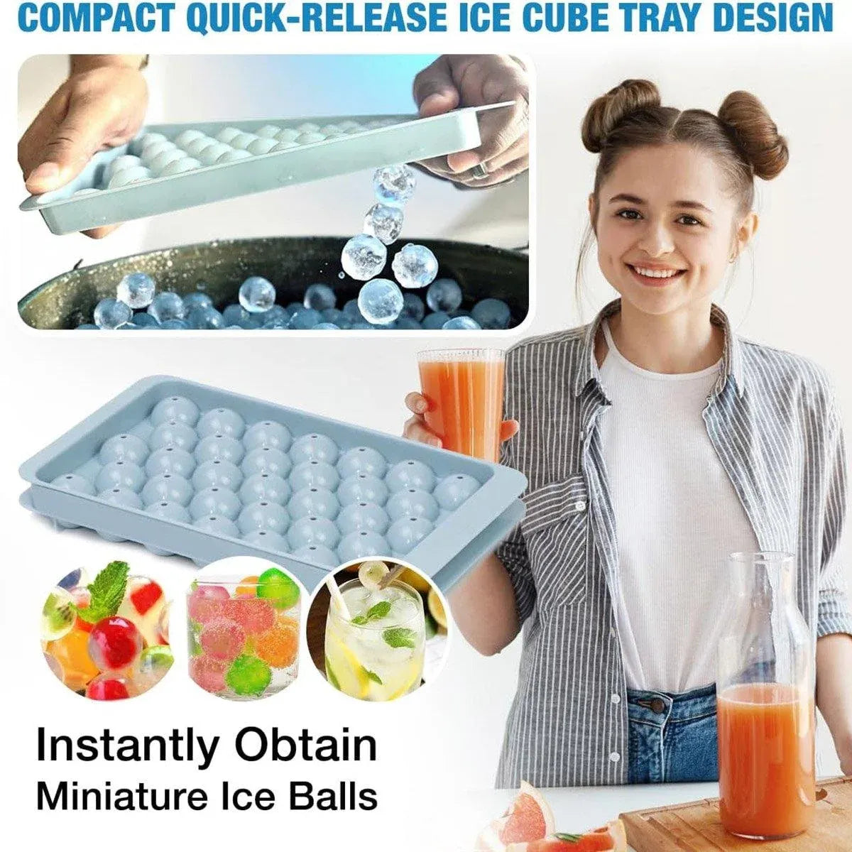 3 Layer Ice Cube Tray Mold Home Ice Compartment Press for Freezer Storage — product image 4