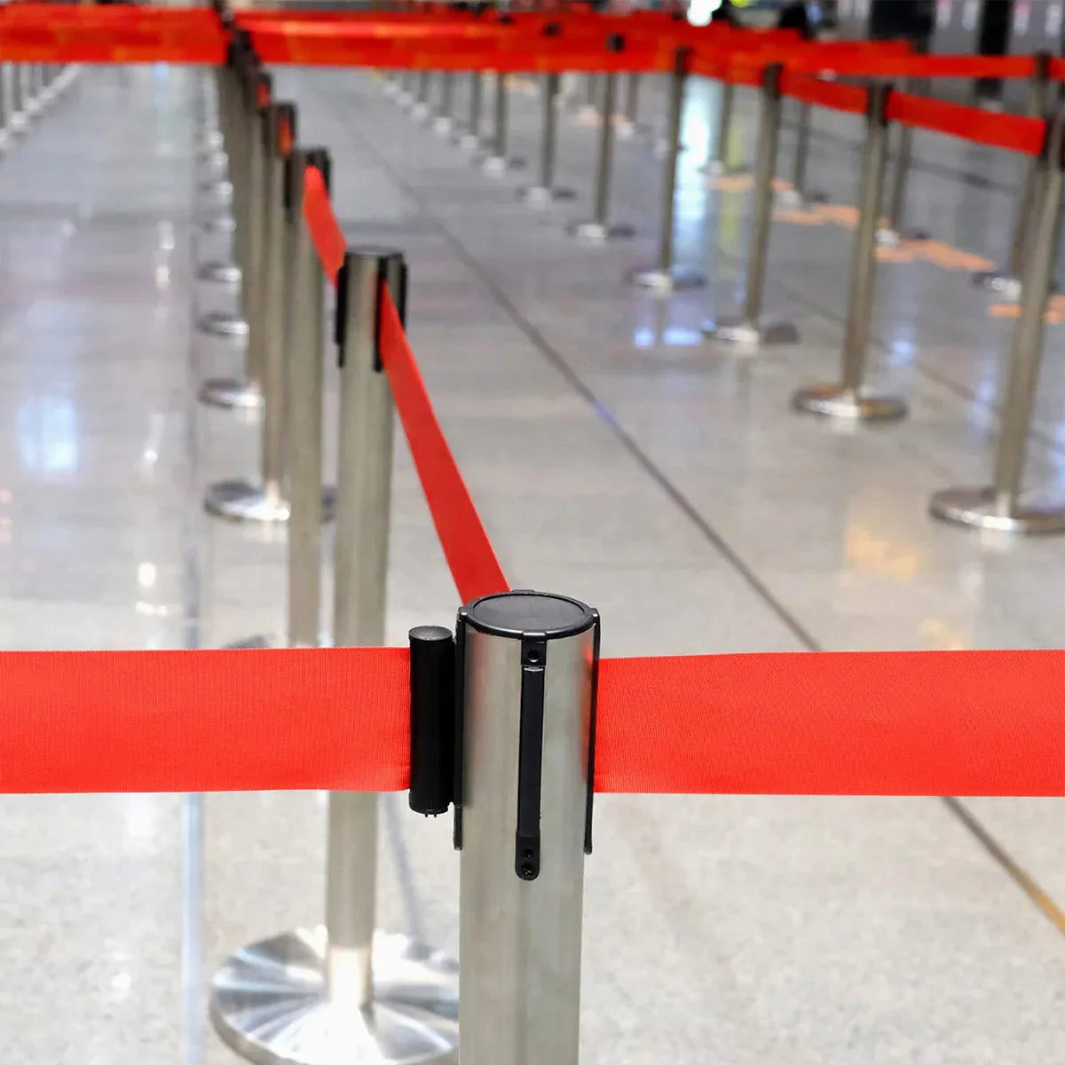 2M Retractable Isolation Barrier Belt 1 Post Anti-Slip Base Waterproof Durable — product photo 9