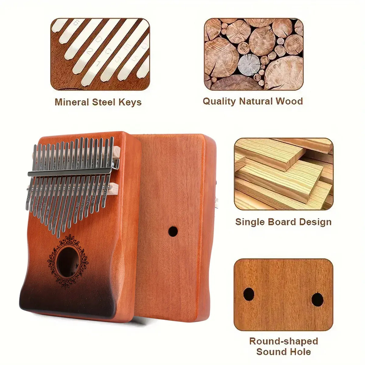 17-Key Beginner Thumb Piano Portable Instrument for Music Learning and Practice — product image 10