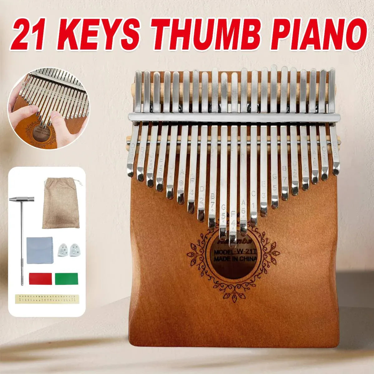 17-Key Beginner Thumb Piano Portable Instrument for Music Learning and Practice — product image 14