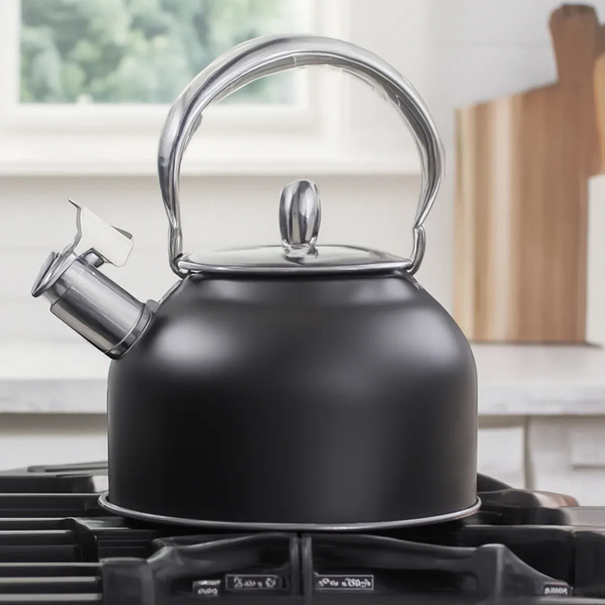 2.5 L Stainless Steel Whistling Stovetop Kettle – Black Handle