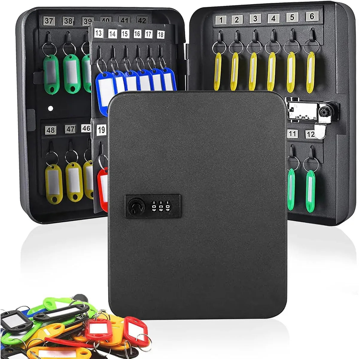 48 Key Wall Mounted Combination Key Cabinet Steel Organiser Box Home Office — product photo 2