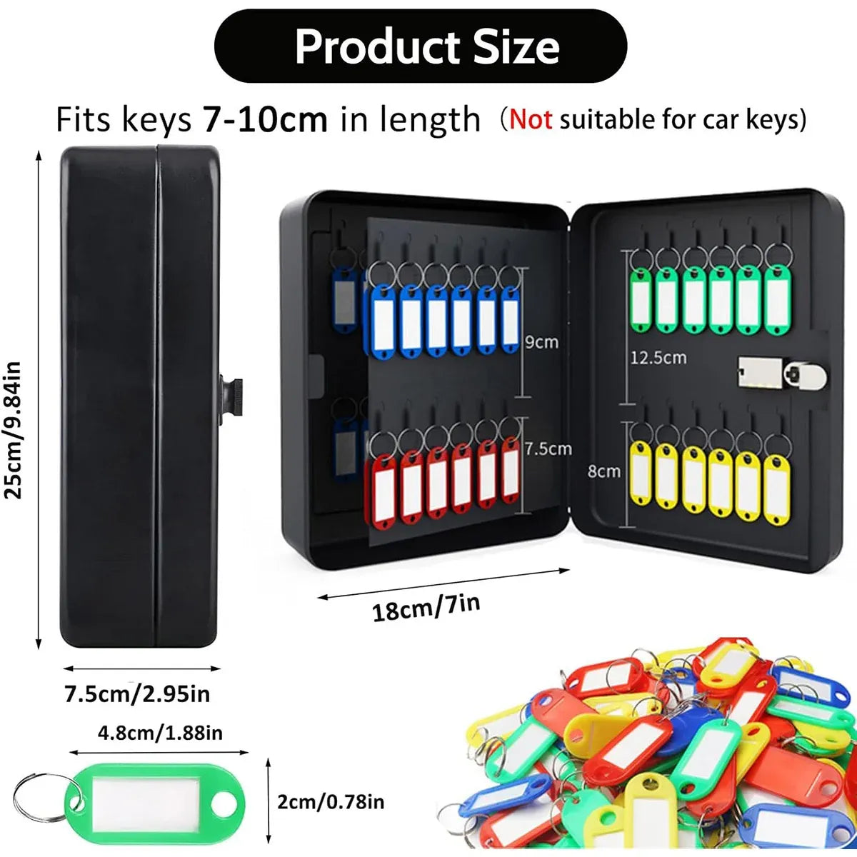 48 Key Wall Mounted Combination Key Cabinet Steel Organiser Box Home Office — product photo 3