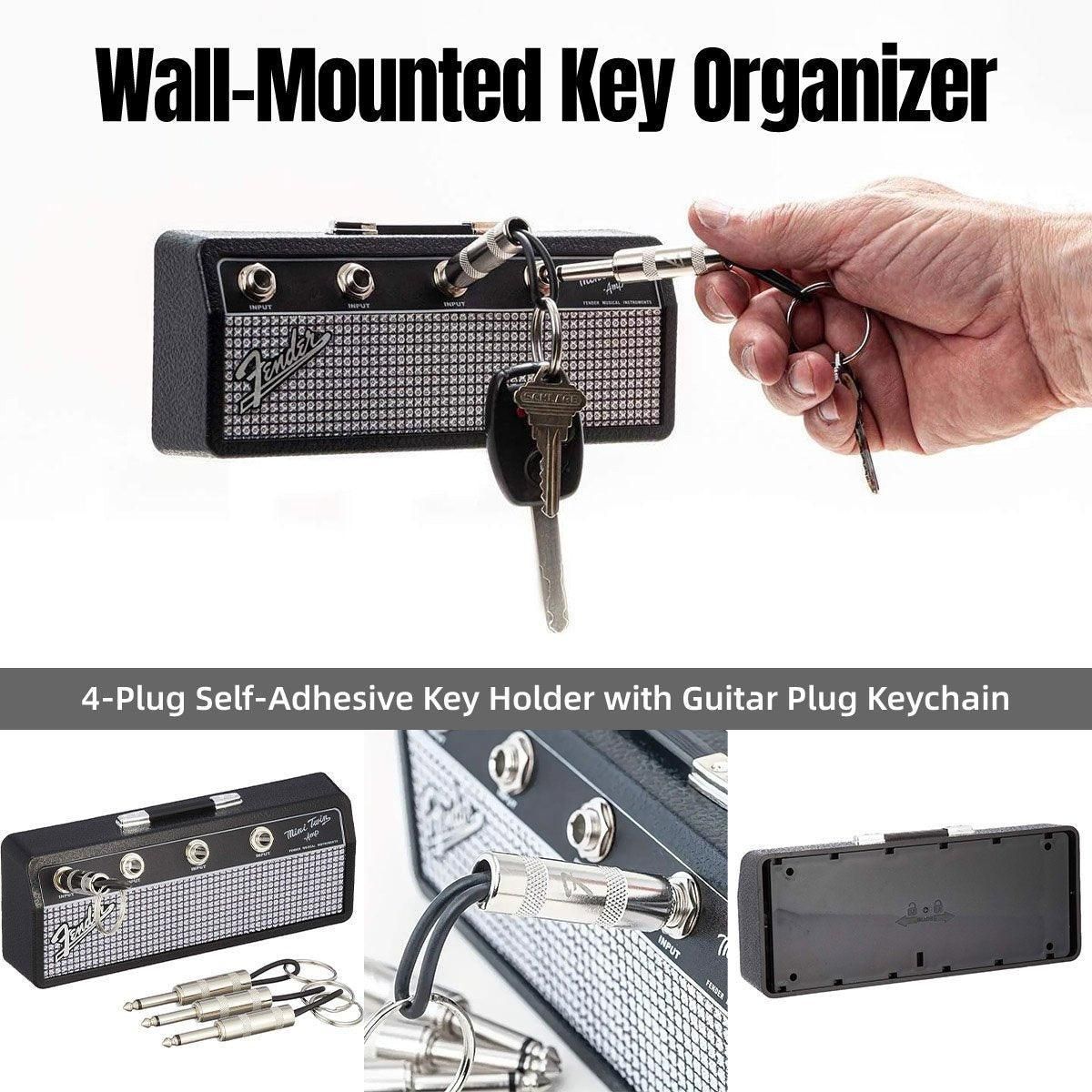 Guitar Shaped Wall Mounted Key Holder Decorative Storage Rack Home Organiser — product image 1
