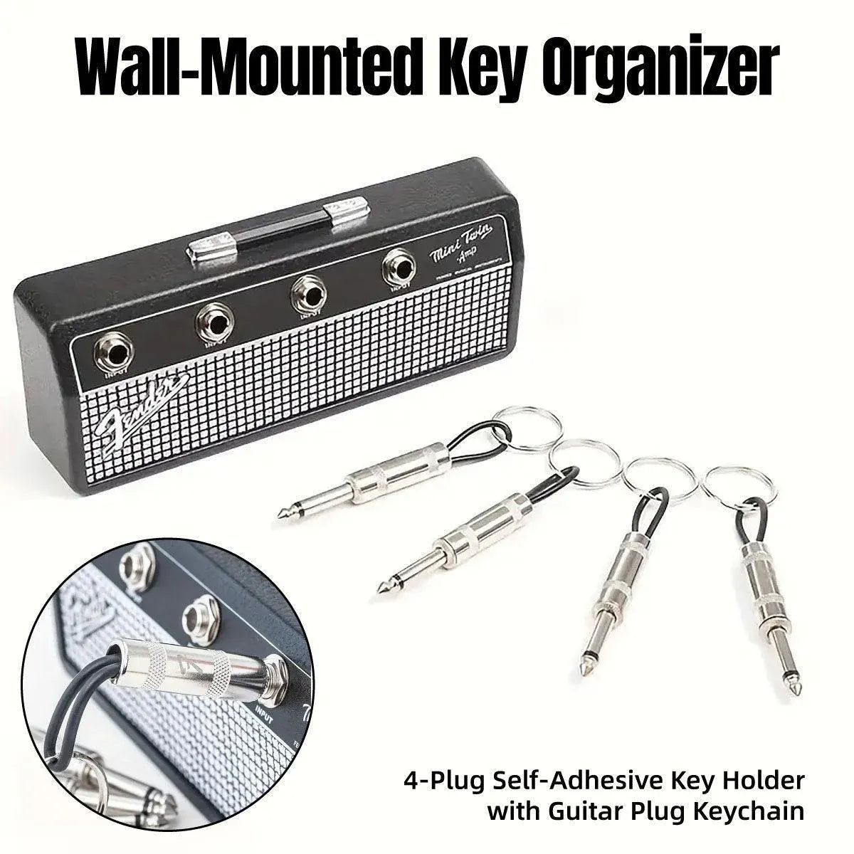 Guitar Shaped Wall Mounted Key Holder Decorative Storage Rack Home Organiser — product image 14