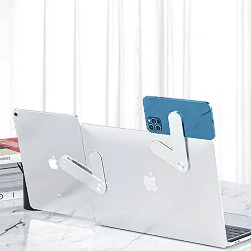 Side Mount Clip Phone Holder for Laptop Adjustable Portable Screen Bracket - Pink