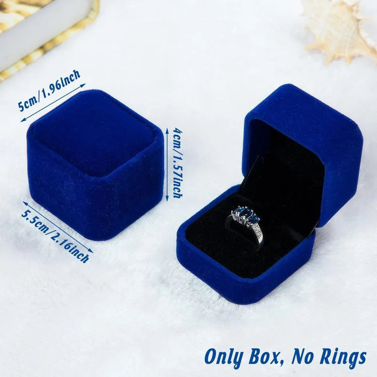 10-Pack Flannel Jewellery Gift and Ring Boxes – Beige